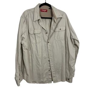 Wrangler Men's Light Tan Shacket Size XL 100% Cotton Workwear Farm Barn Western